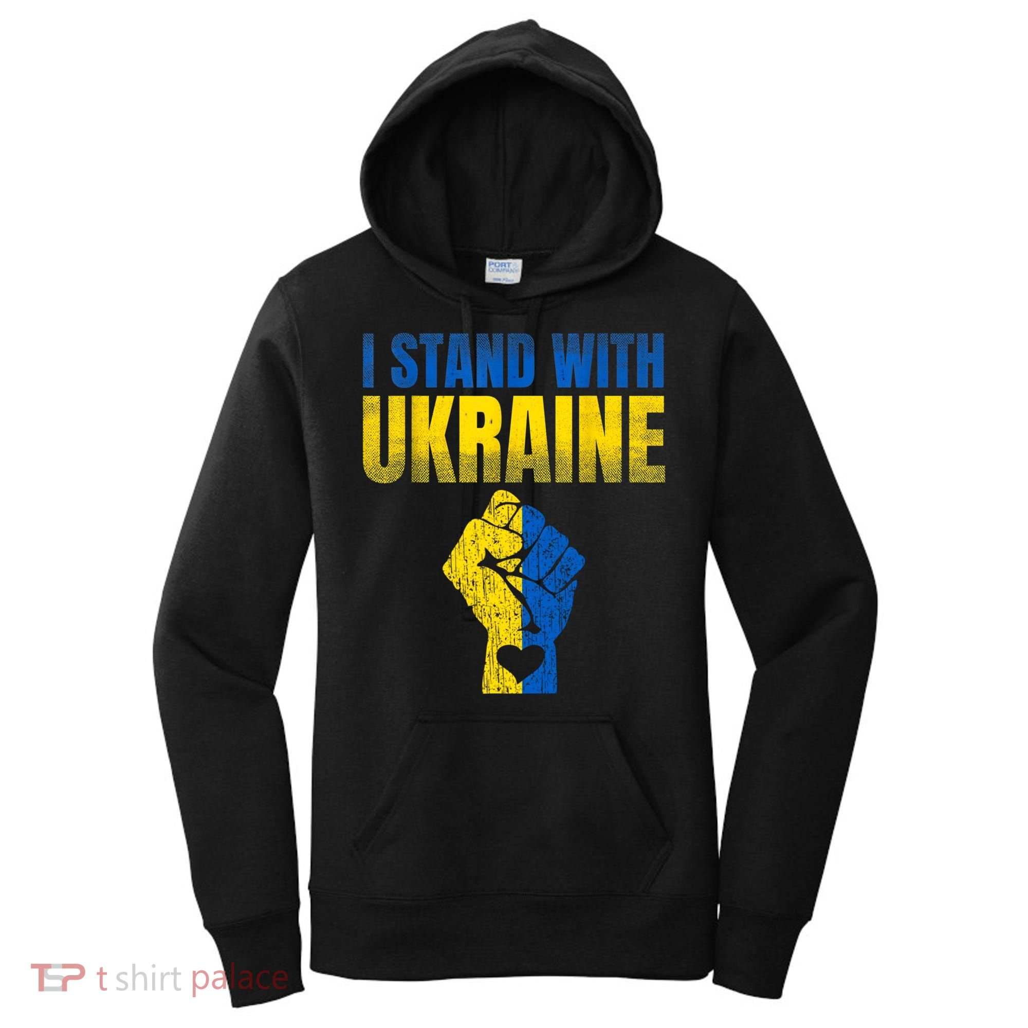 I Stand With Ukraine Ukrainian Flag Support Ukraine Gift Women's Hoodie