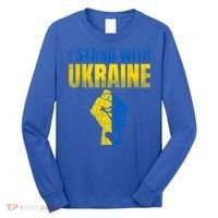 I Stand With Ukraine Ukrainian Flag Support Ukraine Gift Long Sleeve Shirt thumb 0