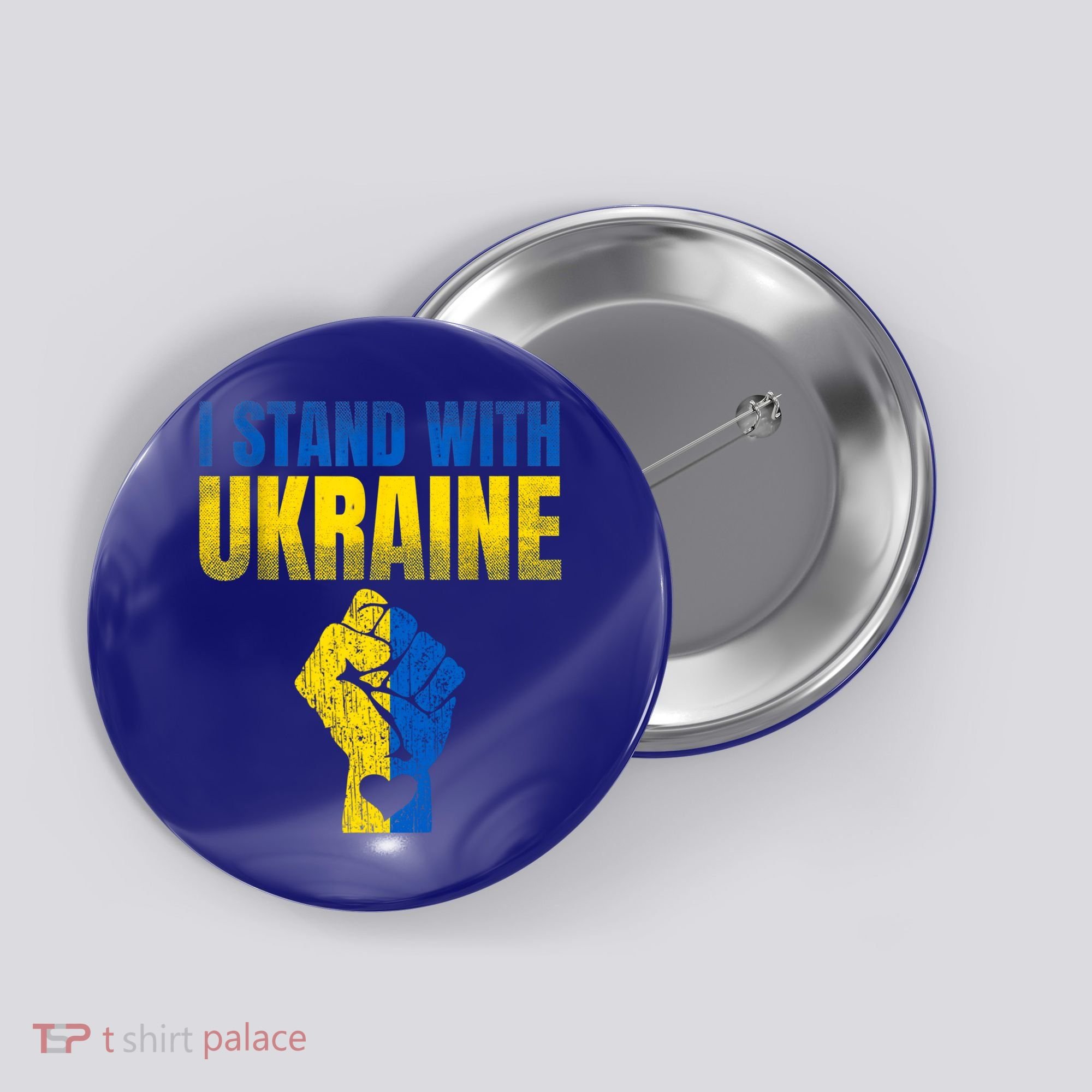 I Stand With Ukraine Ukrainian Flag Support Ukraine Gift Button