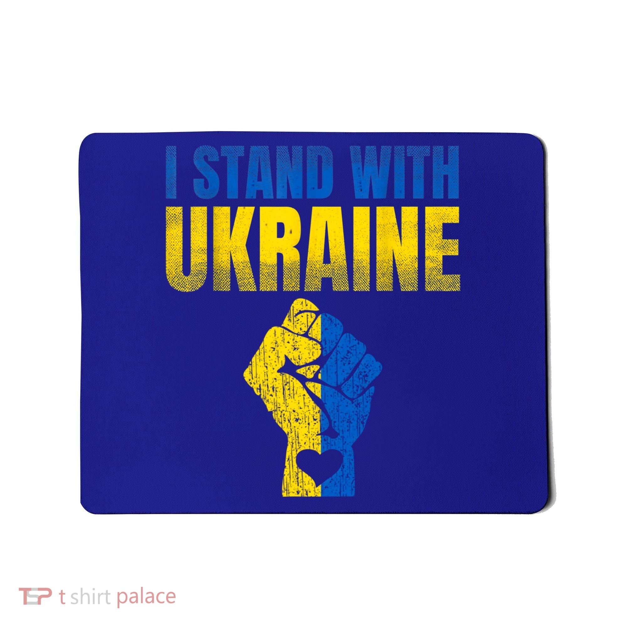 I Stand With Ukraine Ukrainian Flag Support Ukraine Gift Mousepad