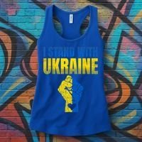 I Stand With Ukraine Ukrainian Flag Support Ukraine Gift Women's Tank Top thumb 3