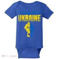 I Stand With Ukraine Ukrainian Flag Support Ukraine Gift Baby Bodysuit thumb 0