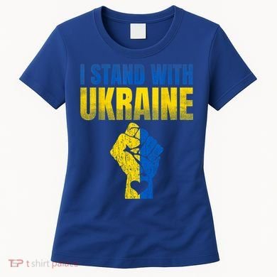 I Stand With Ukraine Ukrainian Flag Support Ukraine Gift Women's T-Shirt