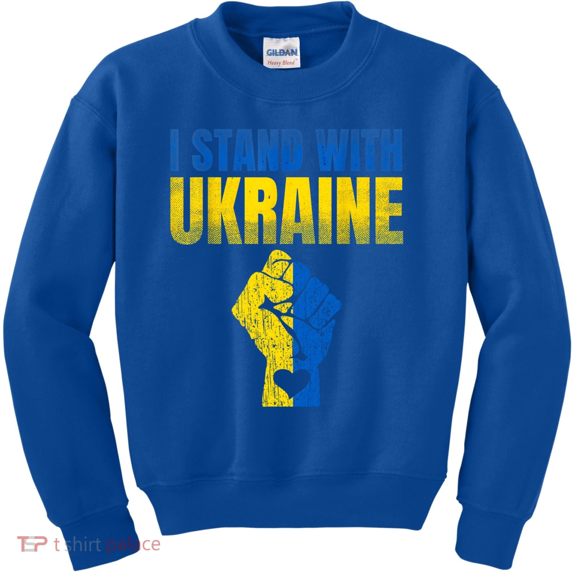 I Stand With Ukraine Ukrainian Flag Support Ukraine Gift Kids Sweatshirt