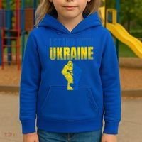 I Stand With Ukraine Ukrainian Flag Support Ukraine Gift Kids Hoodie thumb 3