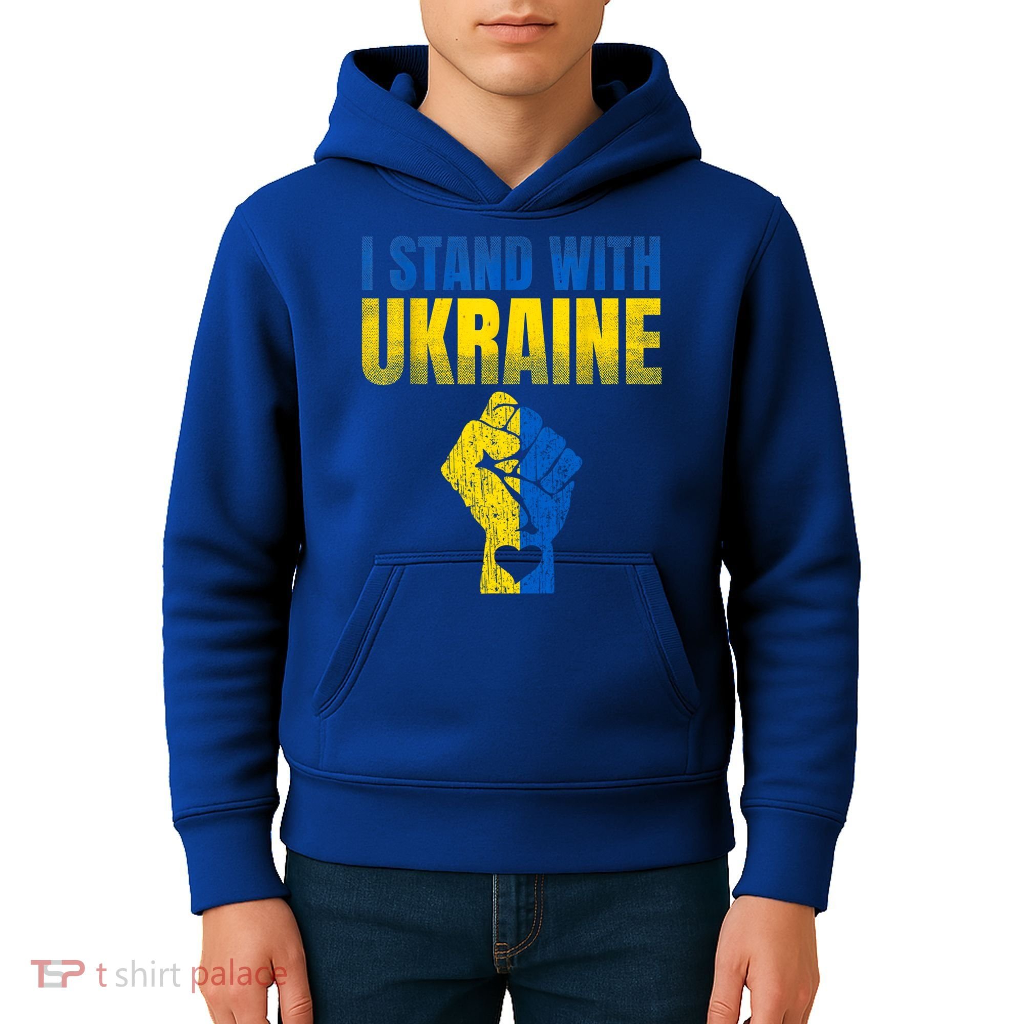 I Stand With Ukraine Ukrainian Flag Support Ukraine Gift Kids Hoodie