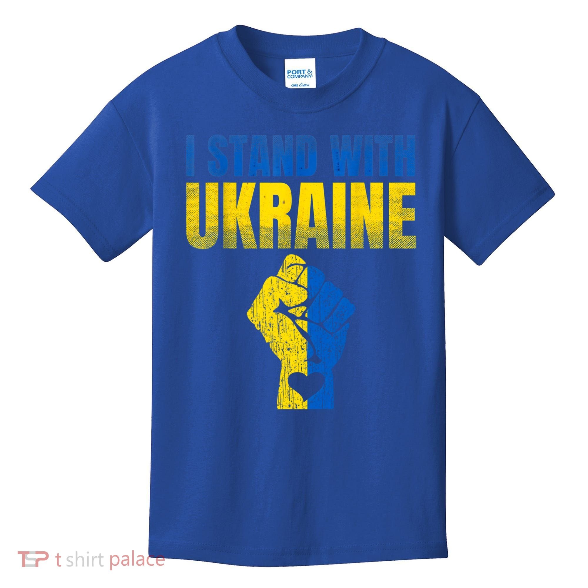 I Stand With Ukraine Ukrainian Flag Support Ukraine Gift Kids T-Shirt