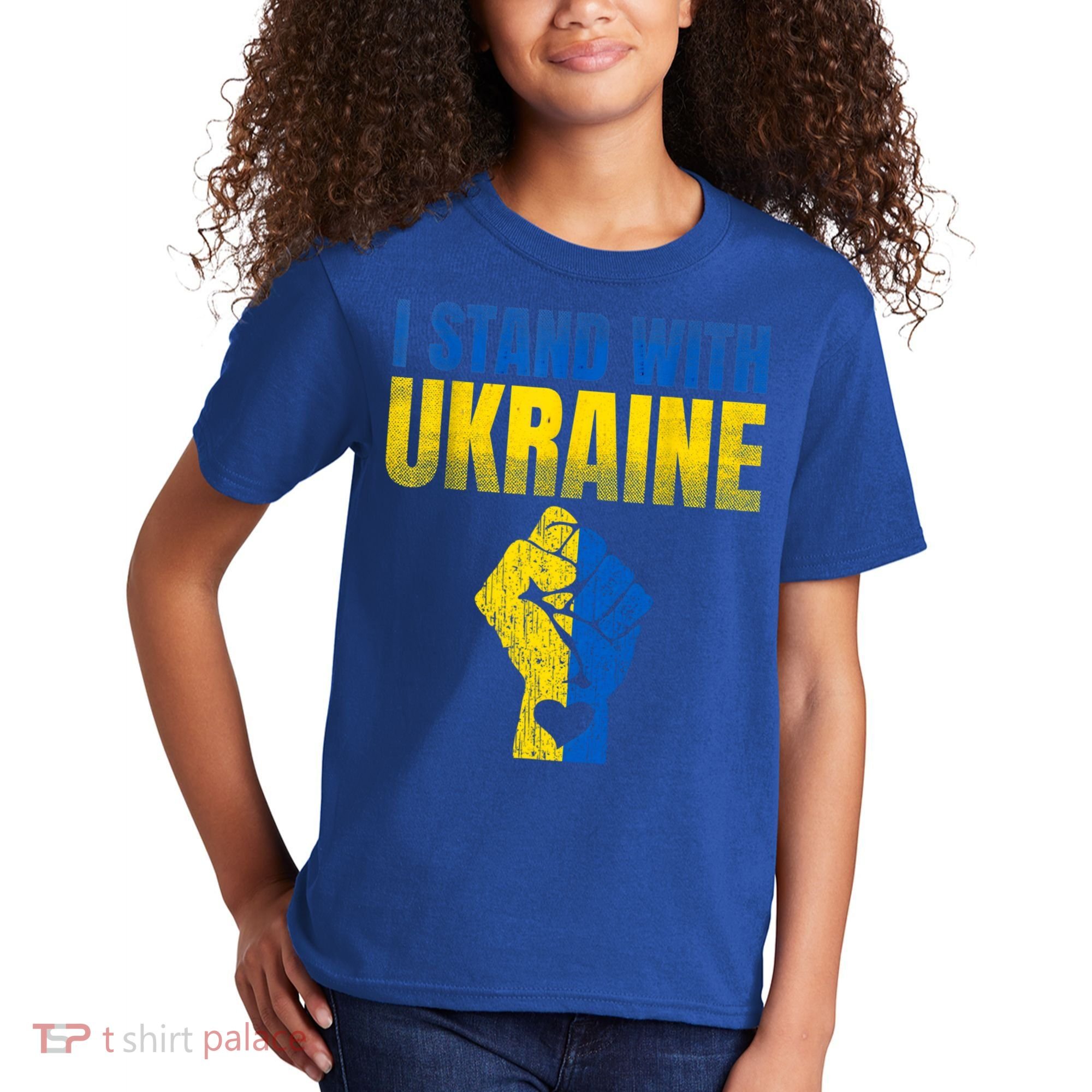 I Stand With Ukraine Ukrainian Flag Support Ukraine Gift Kids T-Shirt