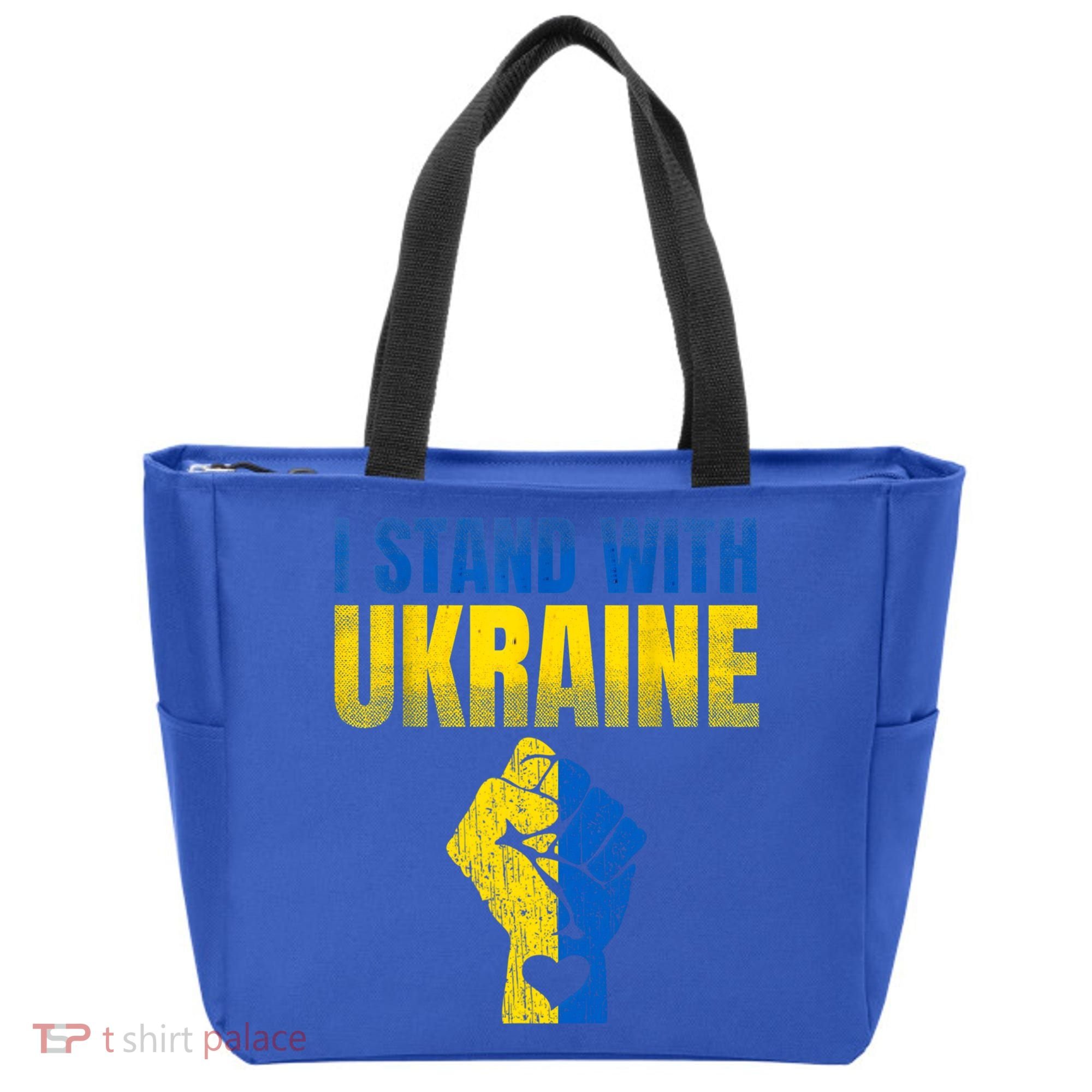 I Stand With Ukraine Ukrainian Flag Support Ukraine Gift Tote Bag