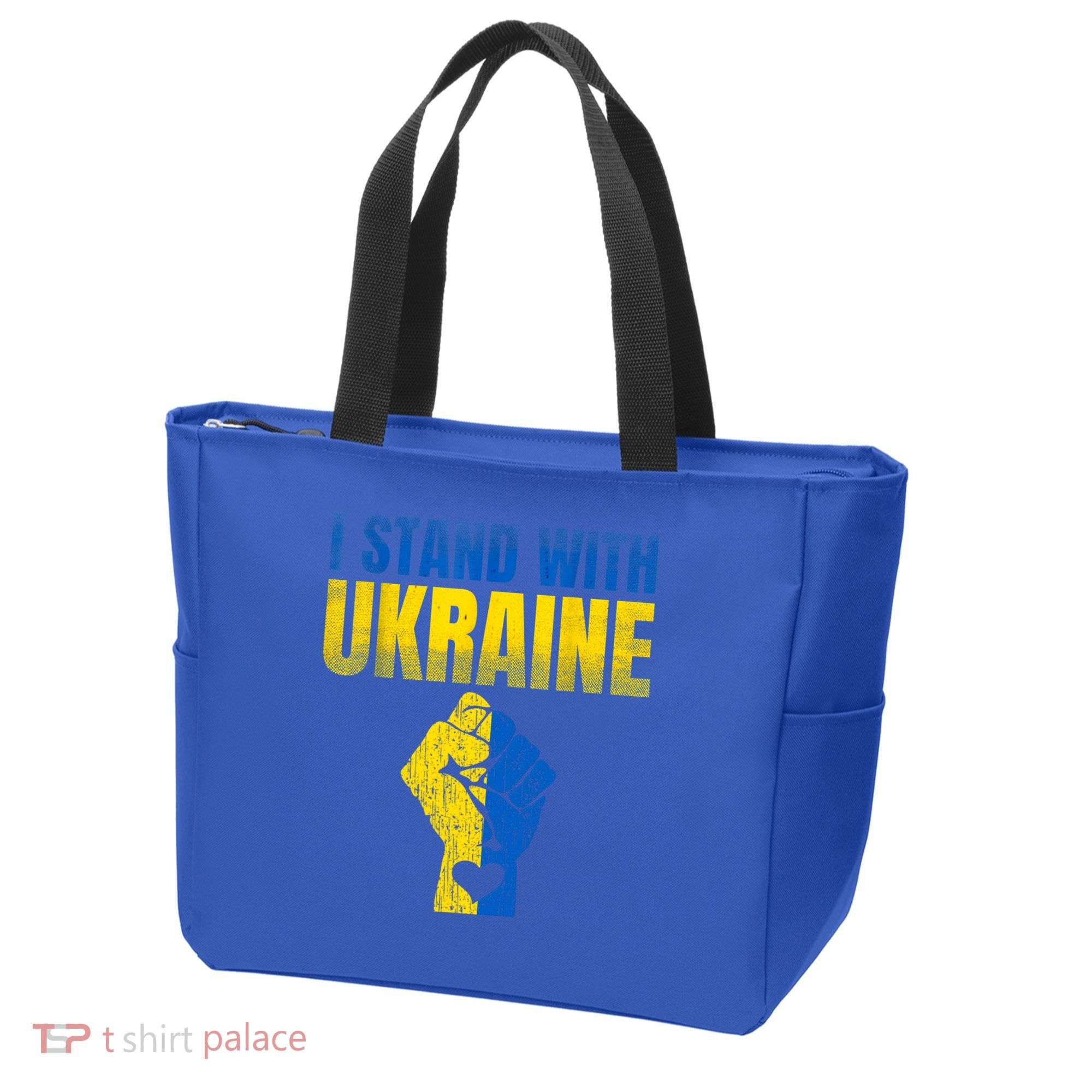 I Stand With Ukraine Ukrainian Flag Support Ukraine Gift Tote Bag