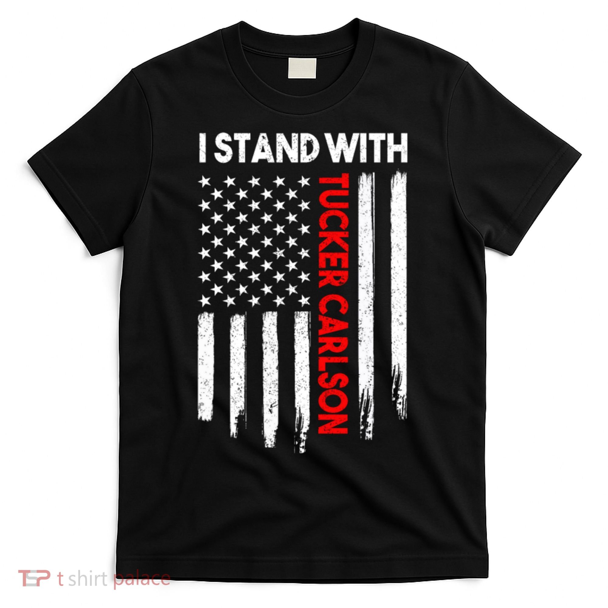 I Stand With Tucker Carlson Vintage American Flag T-Shirt