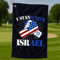 I Stand With Israel Golf Towel thumb 1