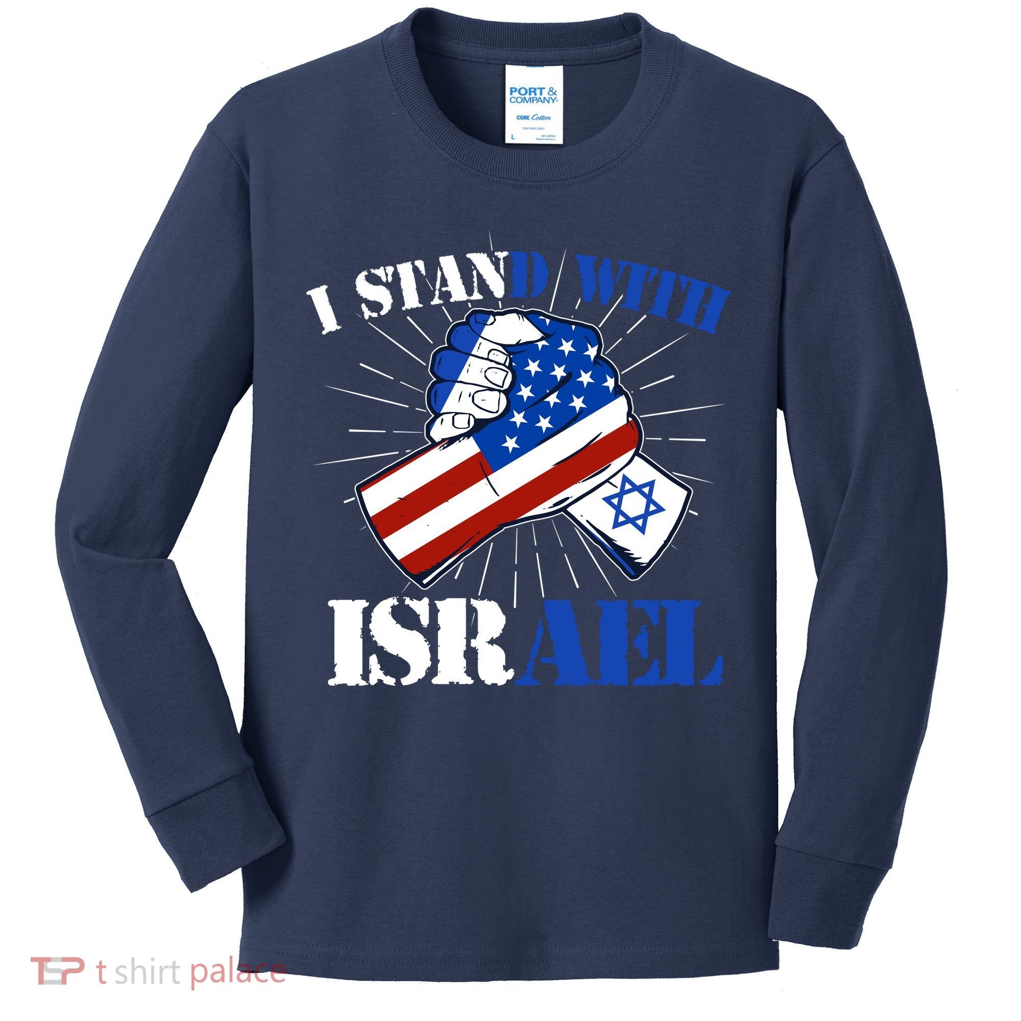 I Stand With Israel Kids Long Sleeve Shirt