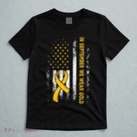 In September We Wear Gold Us Flag Childhood Cancer Awareness T-Shirt thumb 5