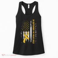In September We Wear Gold Us Flag Childhood Cancer Awareness Women's Tank Top thumb 0