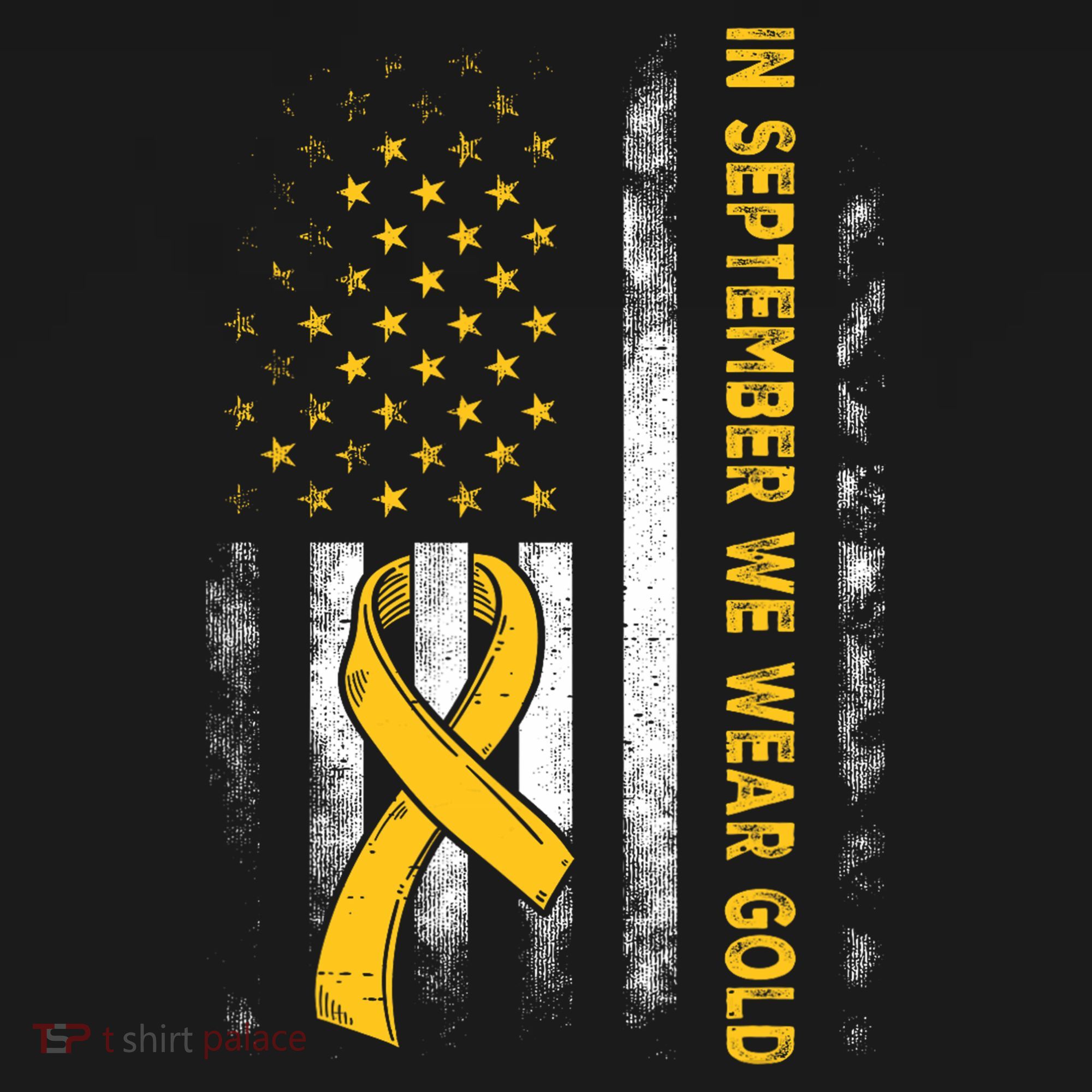 In September We Wear Gold Us Flag Childhood Cancer Awareness Women's Tank Top