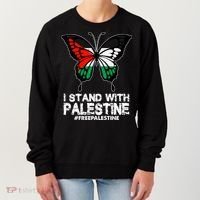I Stand With Palestine Free Palestine Butterfly Women's Sweatshirt thumb 0