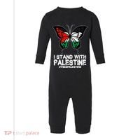 I Stand With Palestine Free Palestine Butterfly Infant Fleece One Piece thumb 0