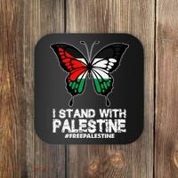 I Stand With Palestine Free Palestine Butterfly Coaster thumb 0