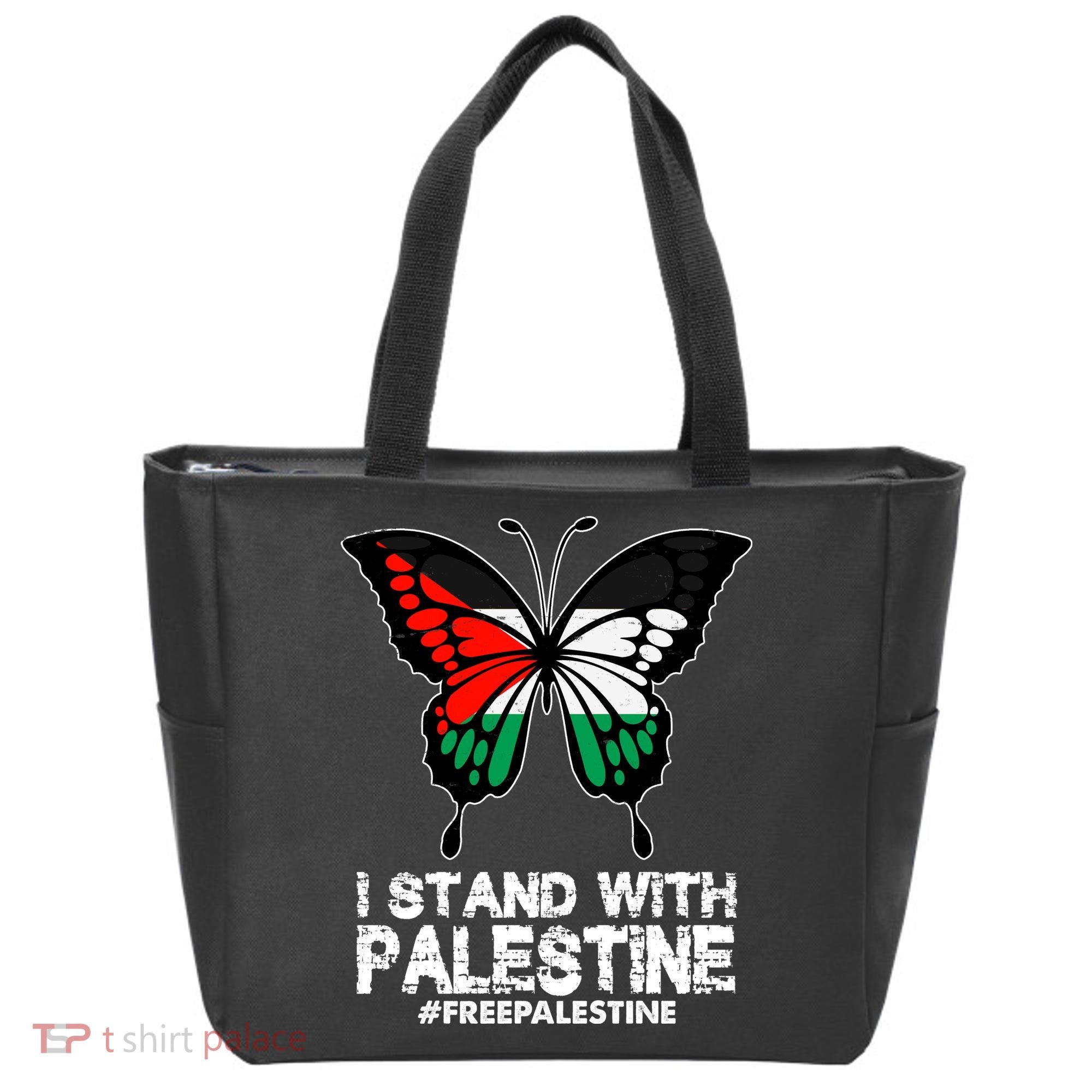 I Stand With Palestine Free Palestine Butterfly Tote Bag