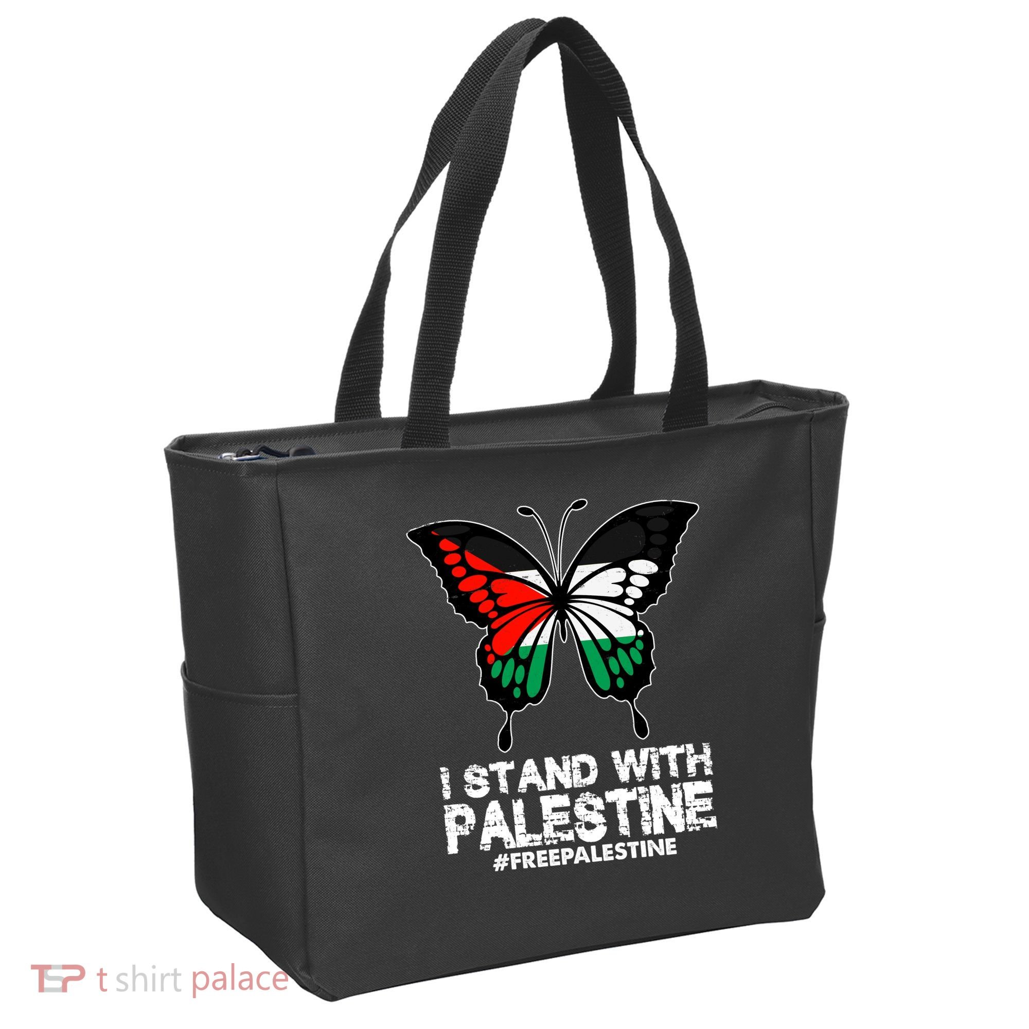 I Stand With Palestine Free Palestine Butterfly Tote Bag