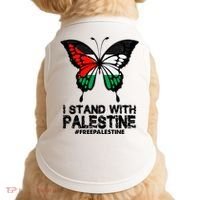 I Stand With Palestine Free Palestine Butterfly Doggie Tank thumb 0