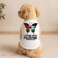 I Stand With Palestine Free Palestine Butterfly Doggie Tank thumb 2