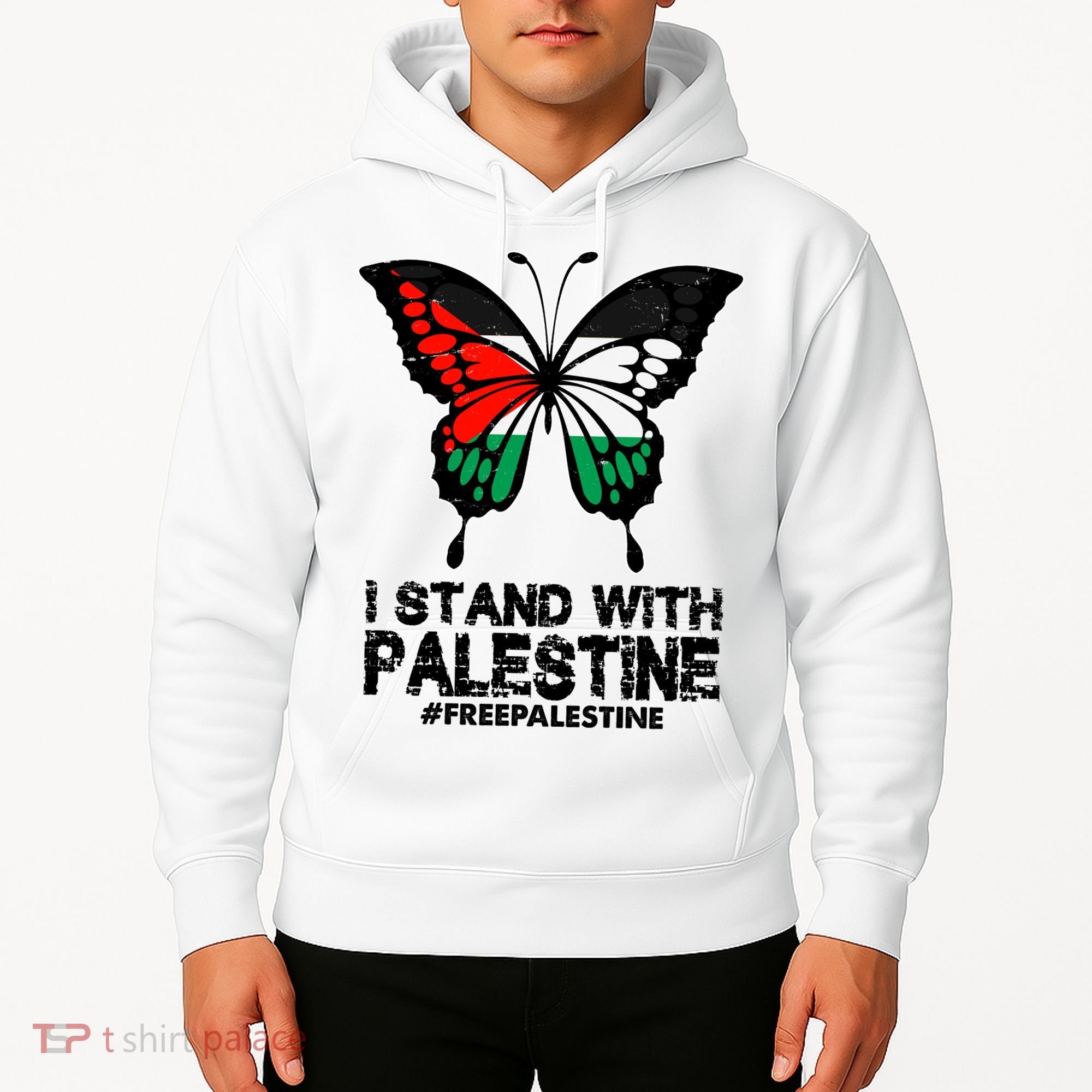 I Stand With Palestine Free Palestine Butterfly Hoodie