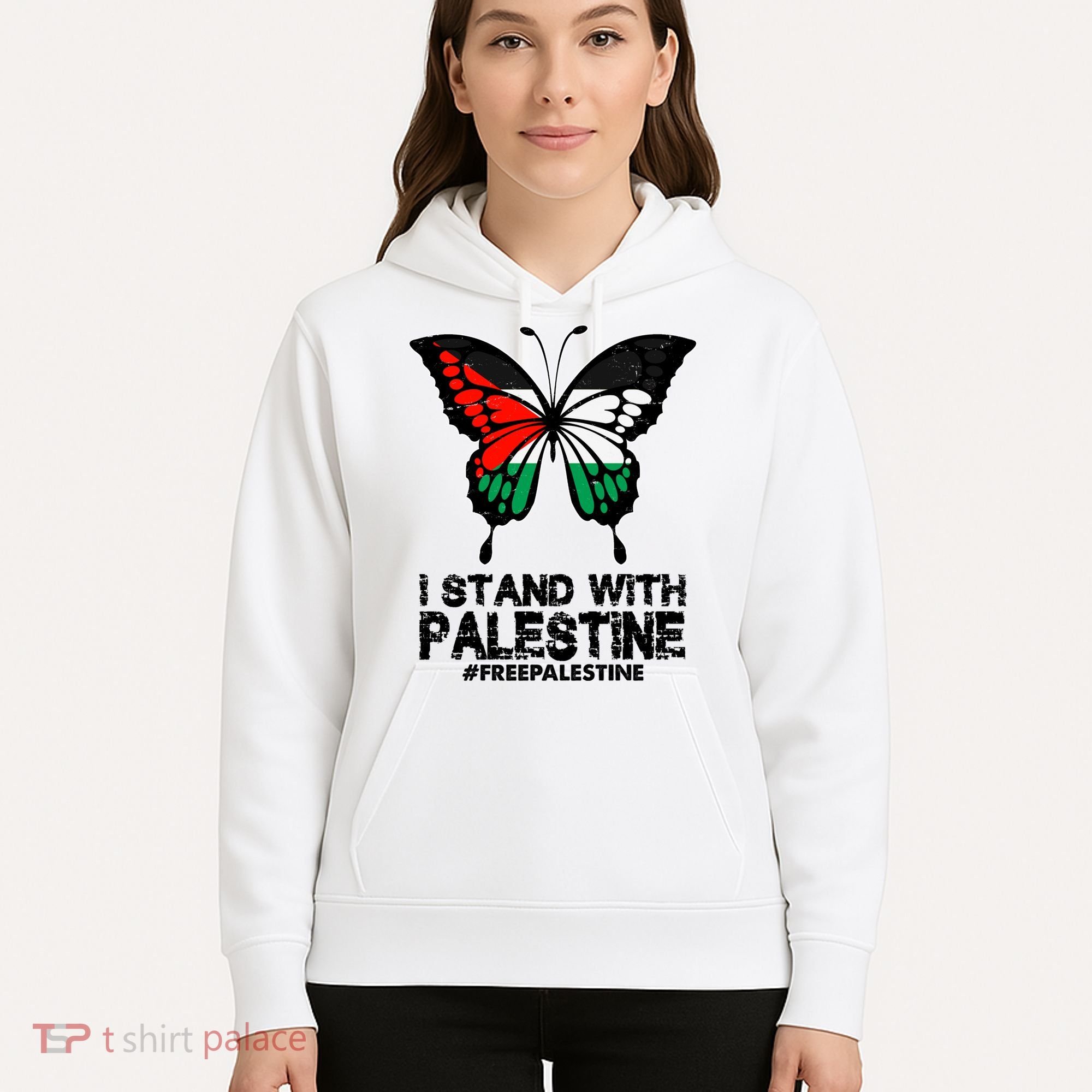 I Stand With Palestine Free Palestine Butterfly Hoodie