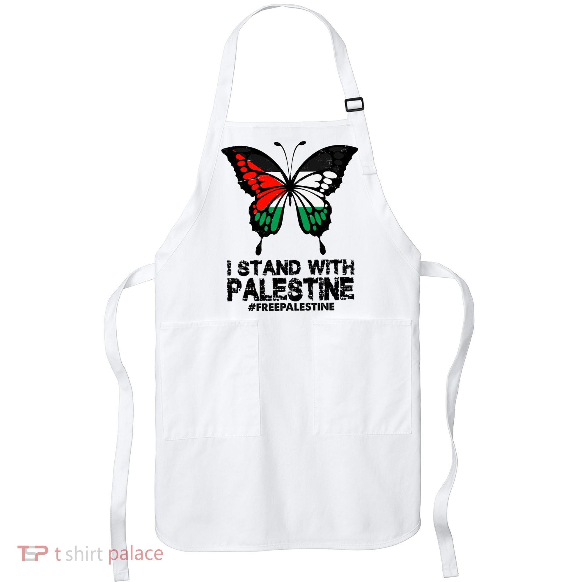 I Stand With Palestine Free Palestine Butterfly Apron