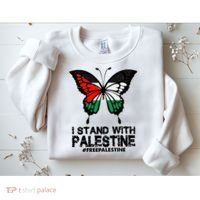 I Stand With Palestine Free Palestine Butterfly Sweatshirt thumb 2