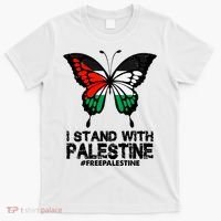 I Stand With Palestine Free Palestine Butterfly T-Shirt thumb 0