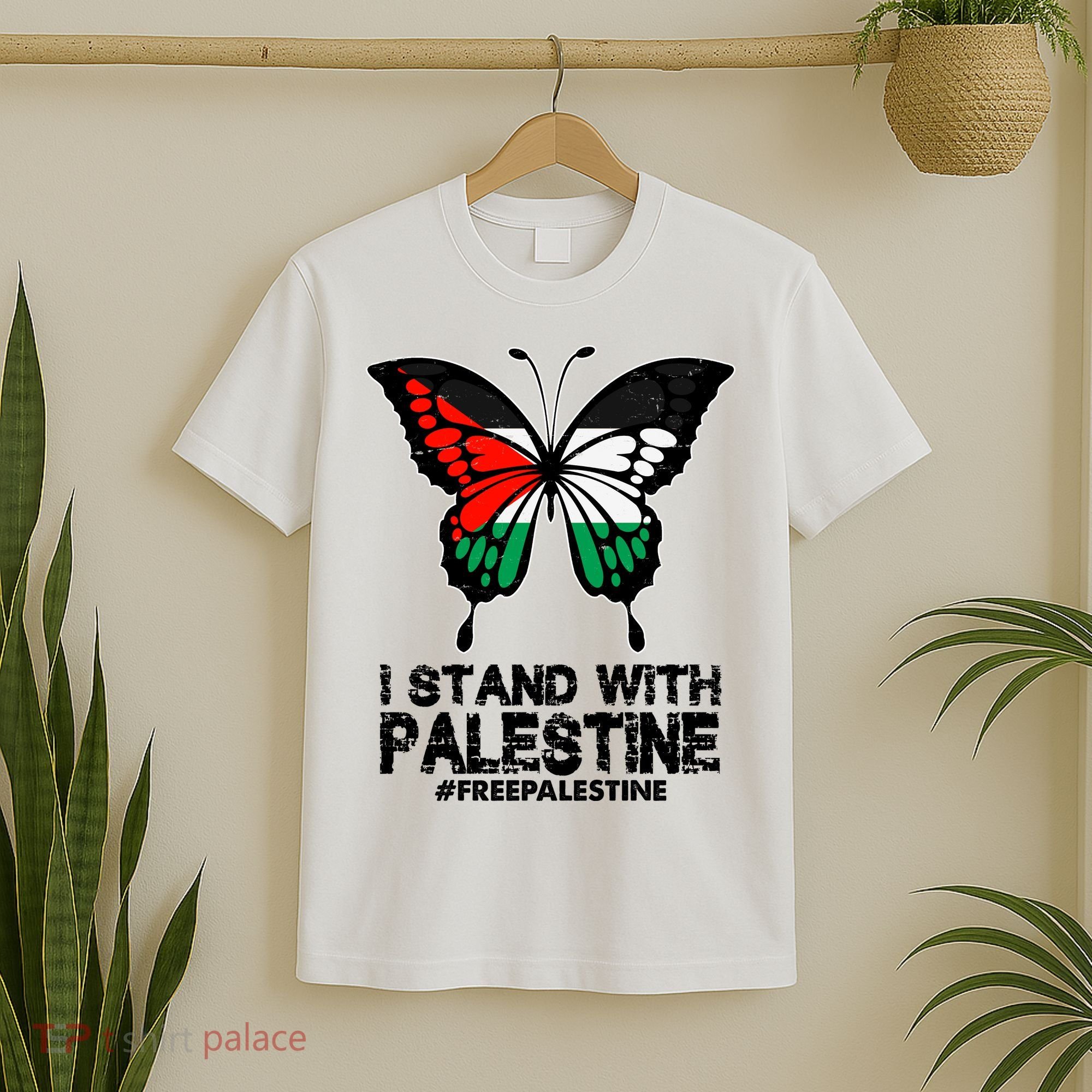 I Stand With Palestine Free Palestine Butterfly T-Shirt