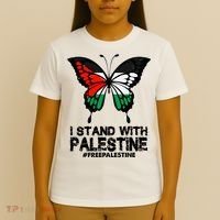 I Stand With Palestine Free Palestine Butterfly T-Shirt thumb 4