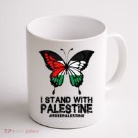 I Stand With Palestine Free Palestine Butterfly Coffee Mug thumb 1