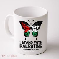 I Stand With Palestine Free Palestine Butterfly Coffee Mug thumb 0