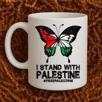 I Stand With Palestine Free Palestine Butterfly Coffee Mug thumb 2