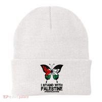 I Stand With Palestine Free Palestine Butterfly Beanie thumb 0