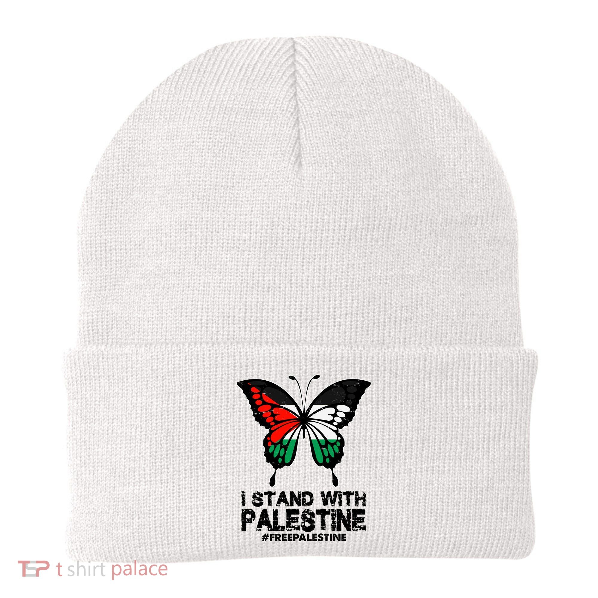I Stand With Palestine Free Palestine Butterfly Beanie
