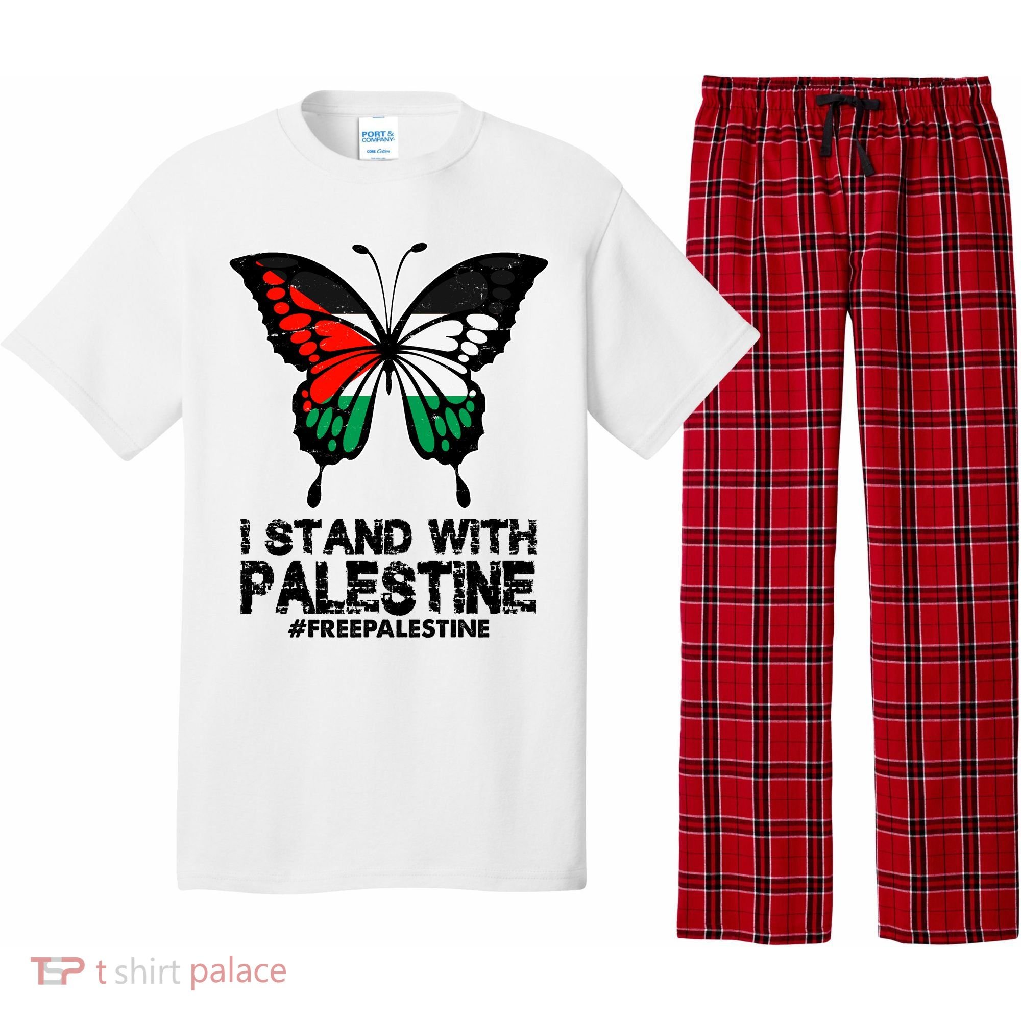 I Stand With Palestine Free Palestine Butterfly Pajama Set