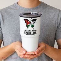 I Stand With Palestine Free Palestine Butterfly Tumbler thumb 2