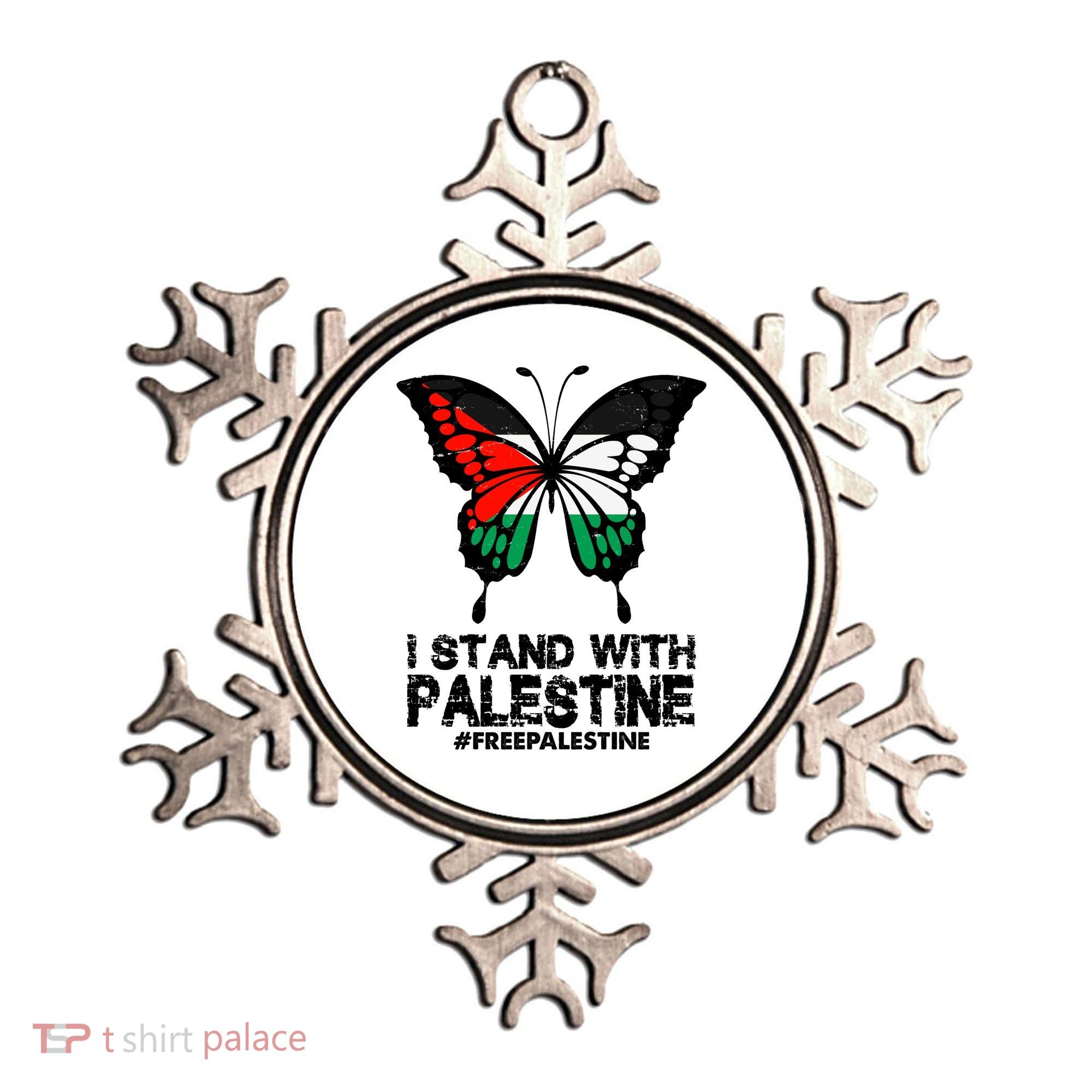 I Stand With Palestine Free Palestine Butterfly Ornament