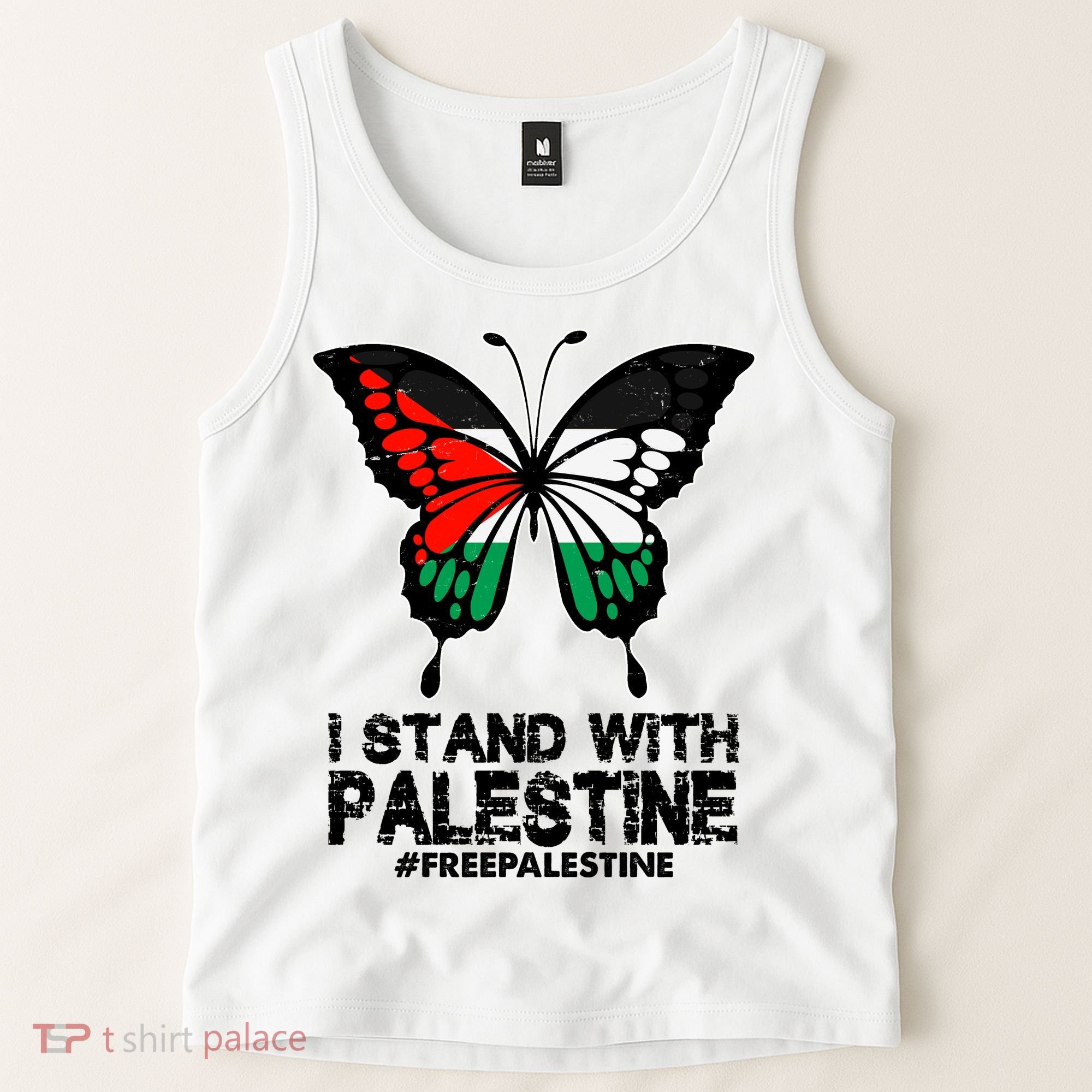 I Stand With Palestine Free Palestine Butterfly Tank Top