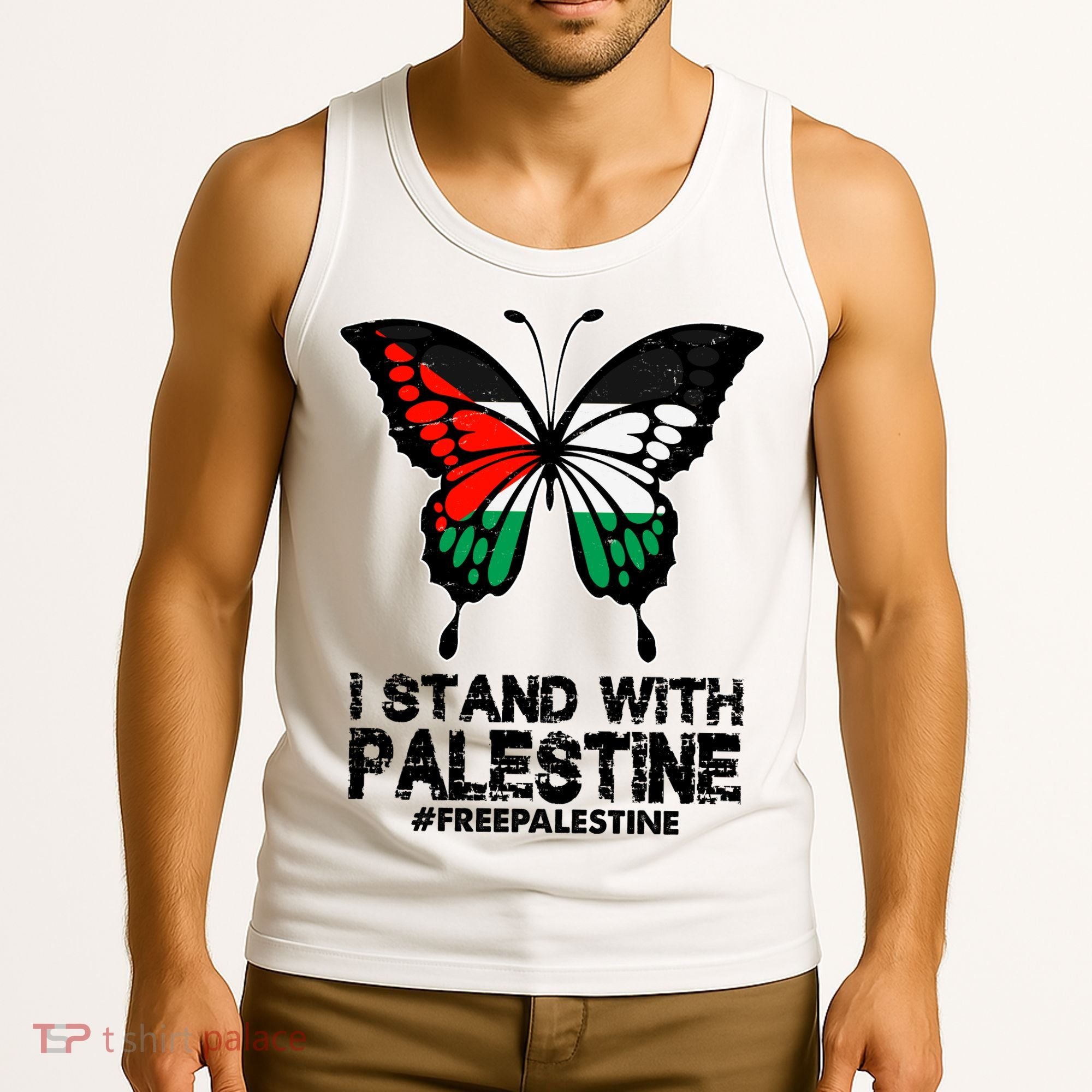 I Stand With Palestine Free Palestine Butterfly Tank Top