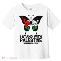 I Stand With Palestine Free Palestine Butterfly Toddler T-Shirt thumb 0