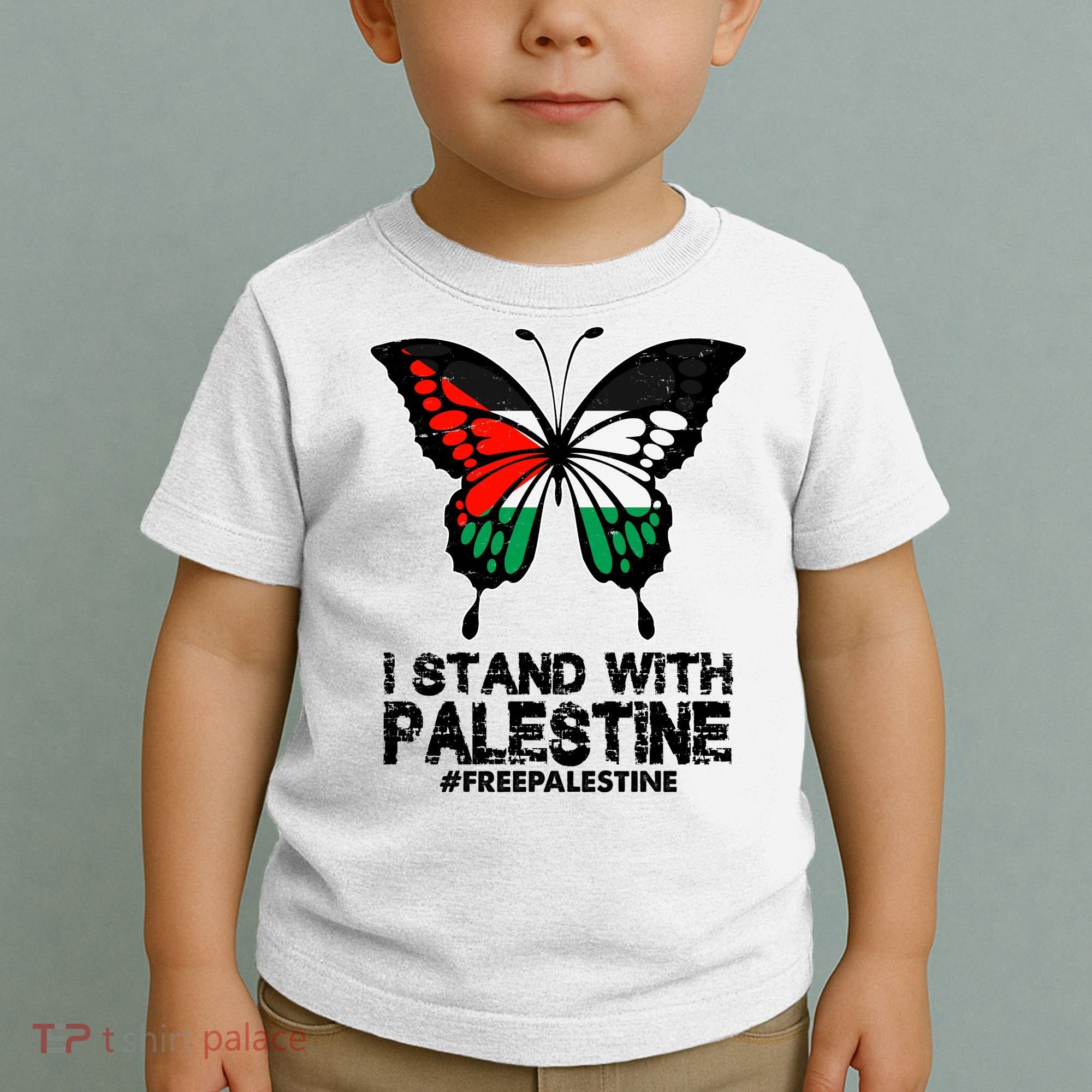 I Stand With Palestine Free Palestine Butterfly Toddler T-Shirt