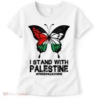 I Stand With Palestine Free Palestine Butterfly Women's T-Shirt thumb 0