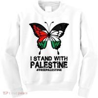 I Stand With Palestine Free Palestine Butterfly Kids Sweatshirt thumb 0