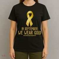 In September We Wear Gold Childhood Cancer T-Shirt thumb 4