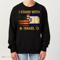 I Stand With Israel America Flag Women's Sweatshirt thumb 0